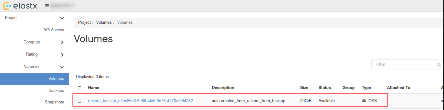 Status-restore-volume